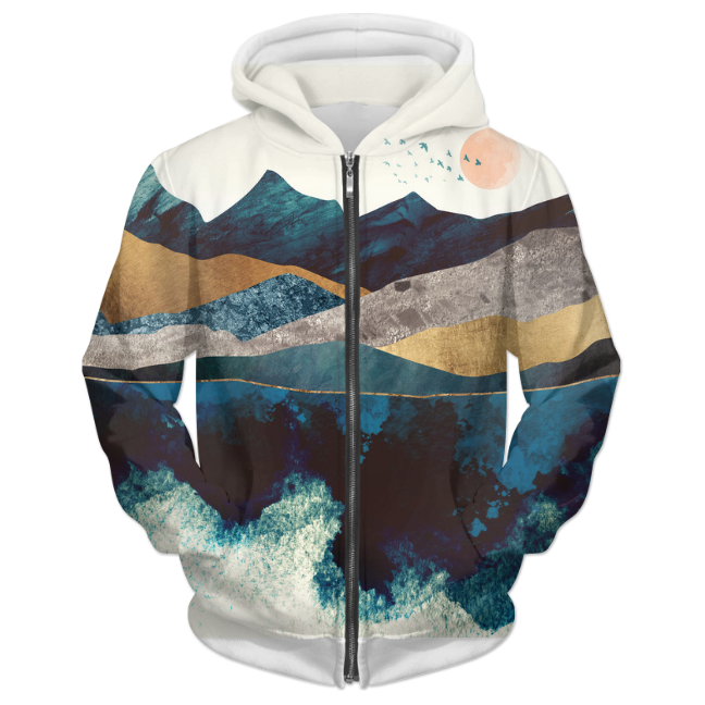 Blue Mountain Reflection 1 UNISEX ZIP HOODIE - Sportkyu