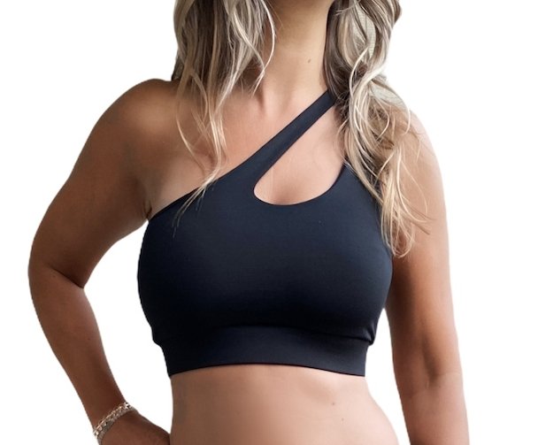 Aqua Sports Bra - One Shoulder