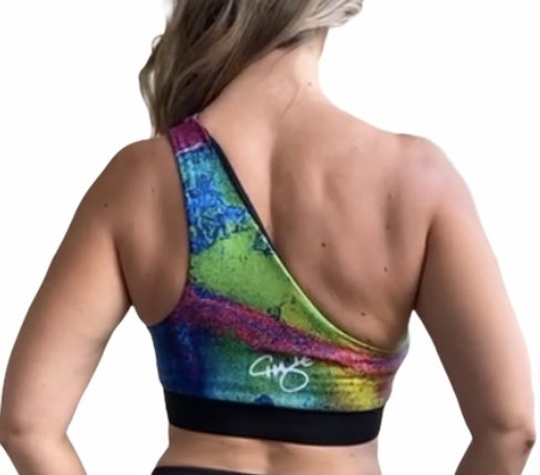 Aqua Sports Bra - One Shoulder