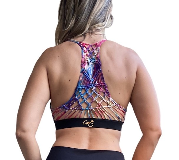 Black & Black Macramé Sports Bra