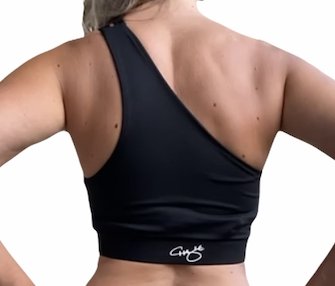 Black Sports Bra - One Shoulder