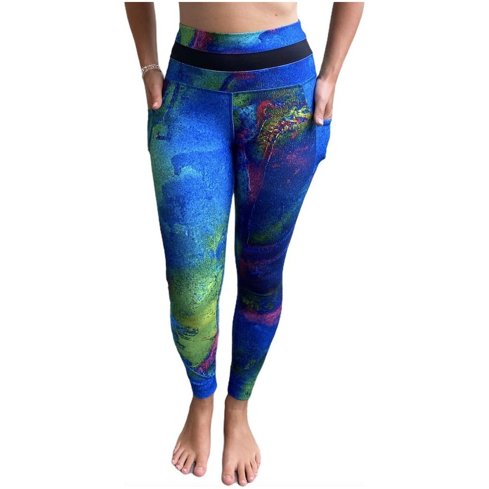 Aqua Yoga Leggings with Pockets (Full Print)