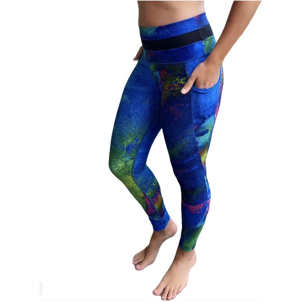 Aqua Yoga Leggings with Pockets (Full Print)