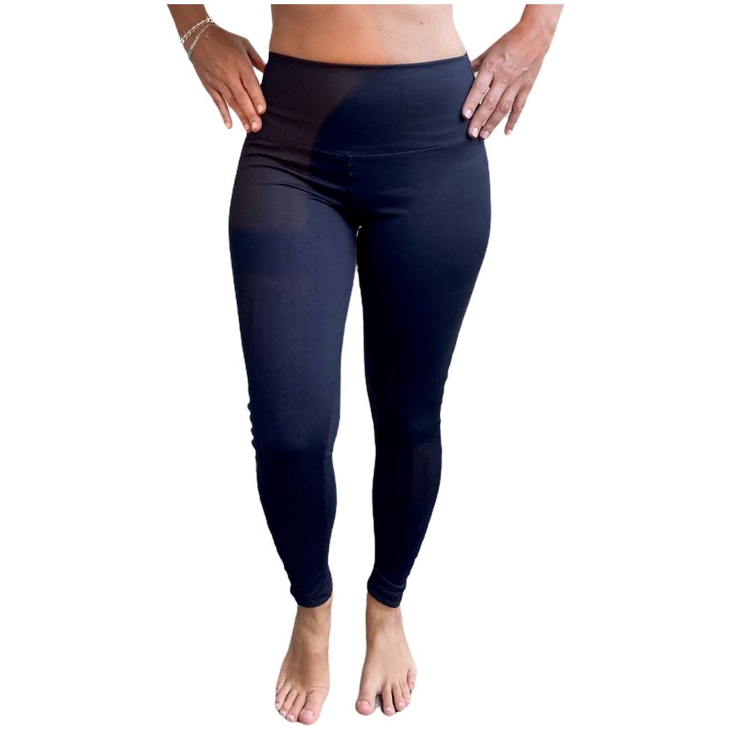 Black & Black Macramé Yoga Leggings