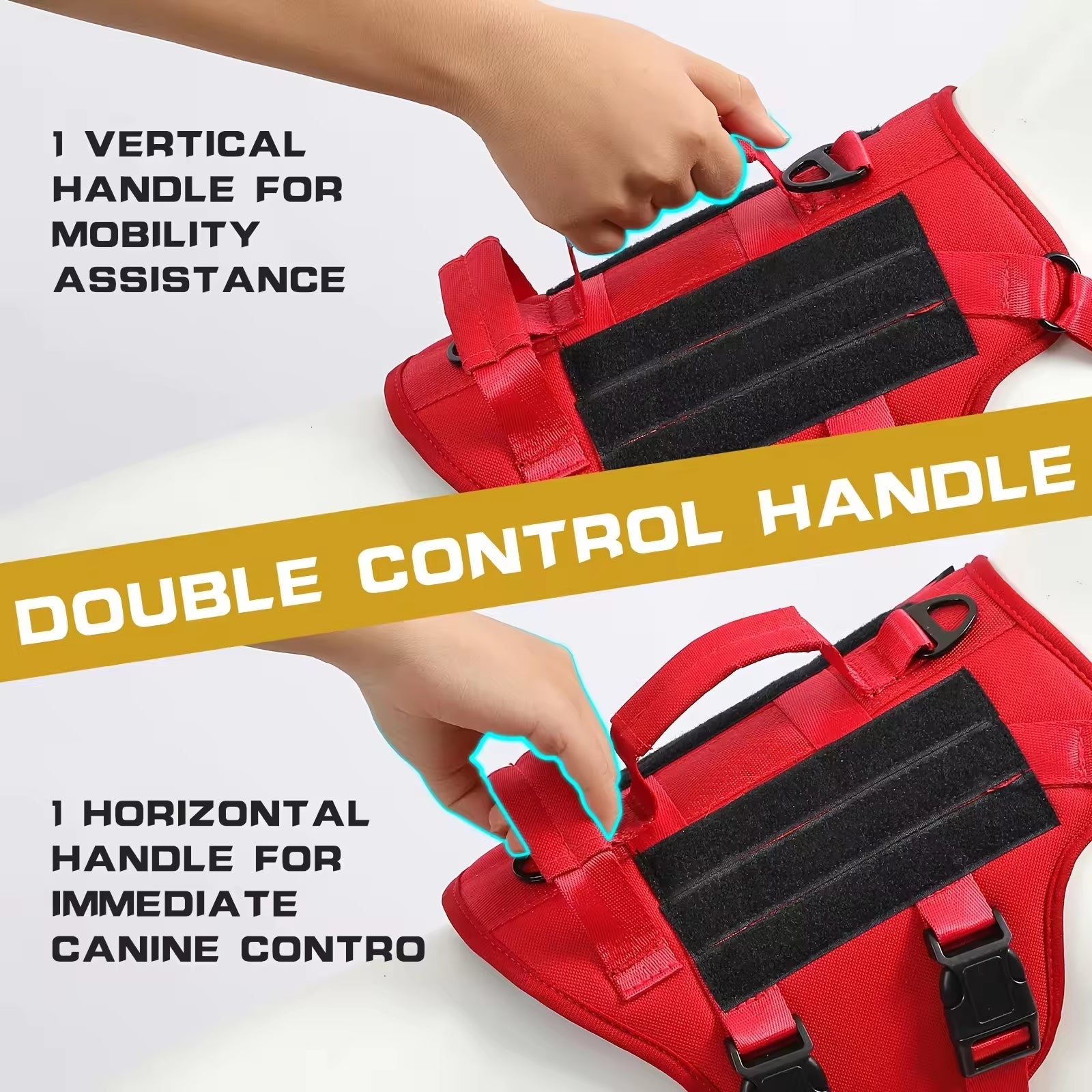 Heat-resistant Durable Nylon Tactical Service Dog Harness, Adjustable - Sportkyu