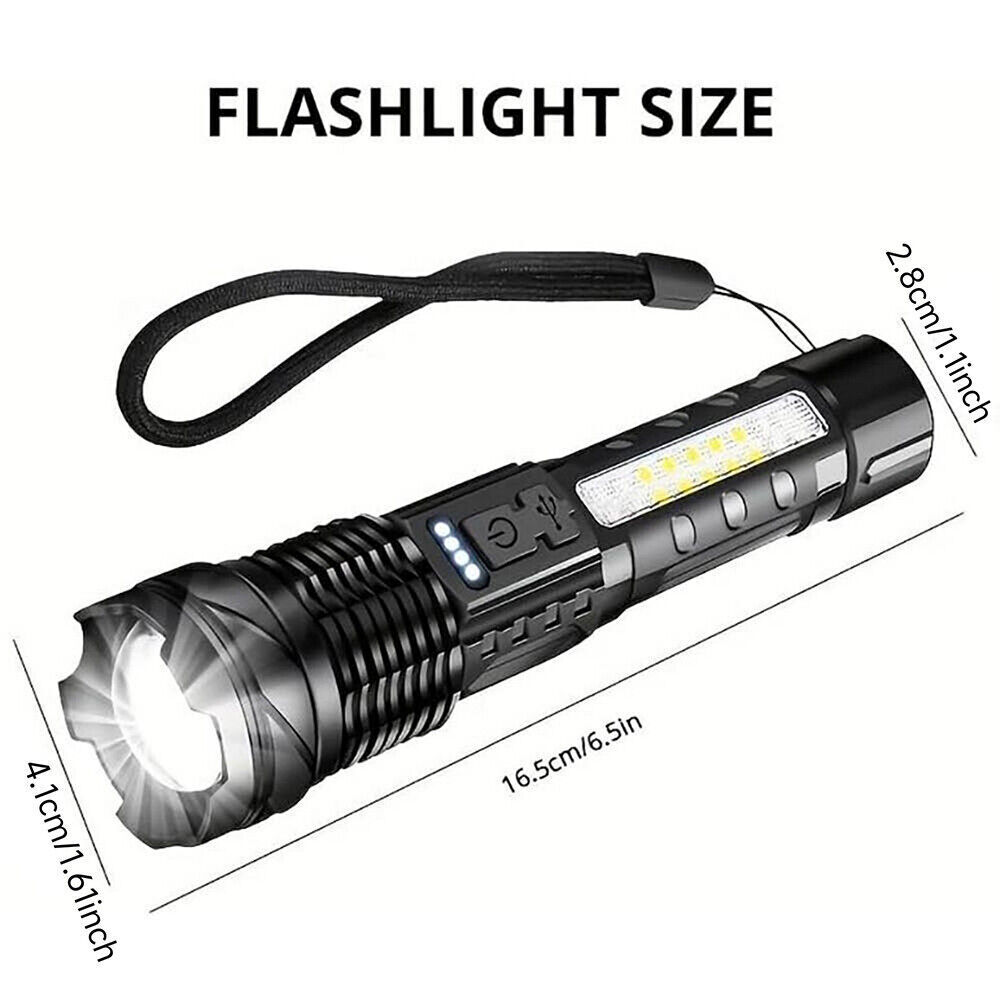 Rechargeable LED Flashlight Tactical Torch Police Super Bright Work - Sportkyu