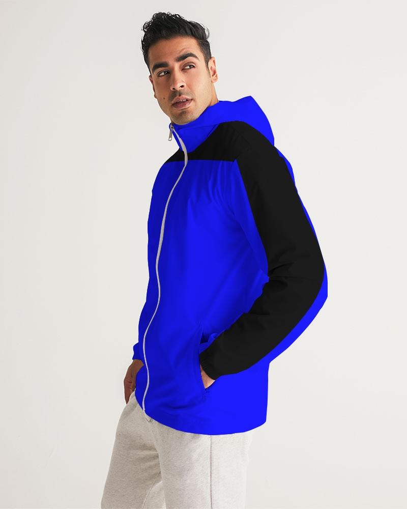 Mens Hooded Windbreaker - Royal Blue Water Resistant Jacket