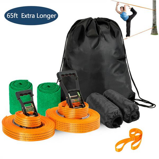 65 Fuß Armtrainer Balance Seil Ausrüstung Slackline Kit für Kinder 