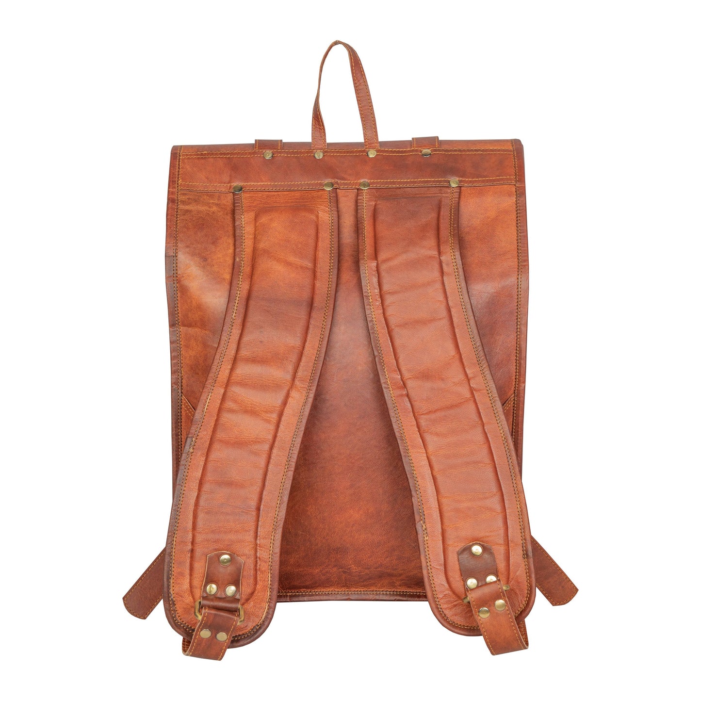 Genuine Leather Retro Rucksack Rolling Backpack Bag .