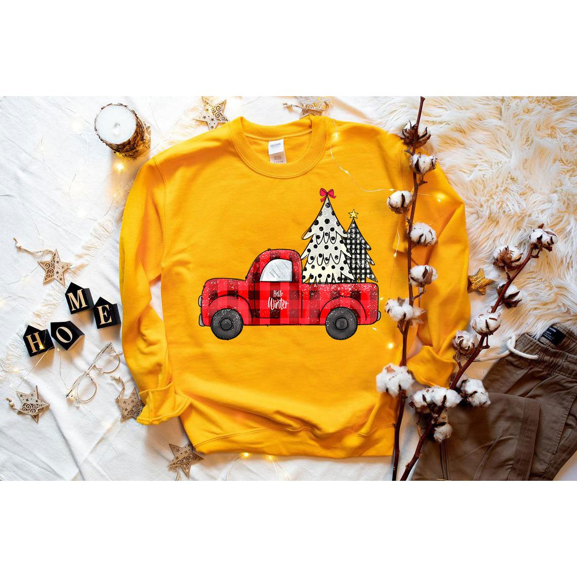 Christmas Tree Truck Sweatshirt