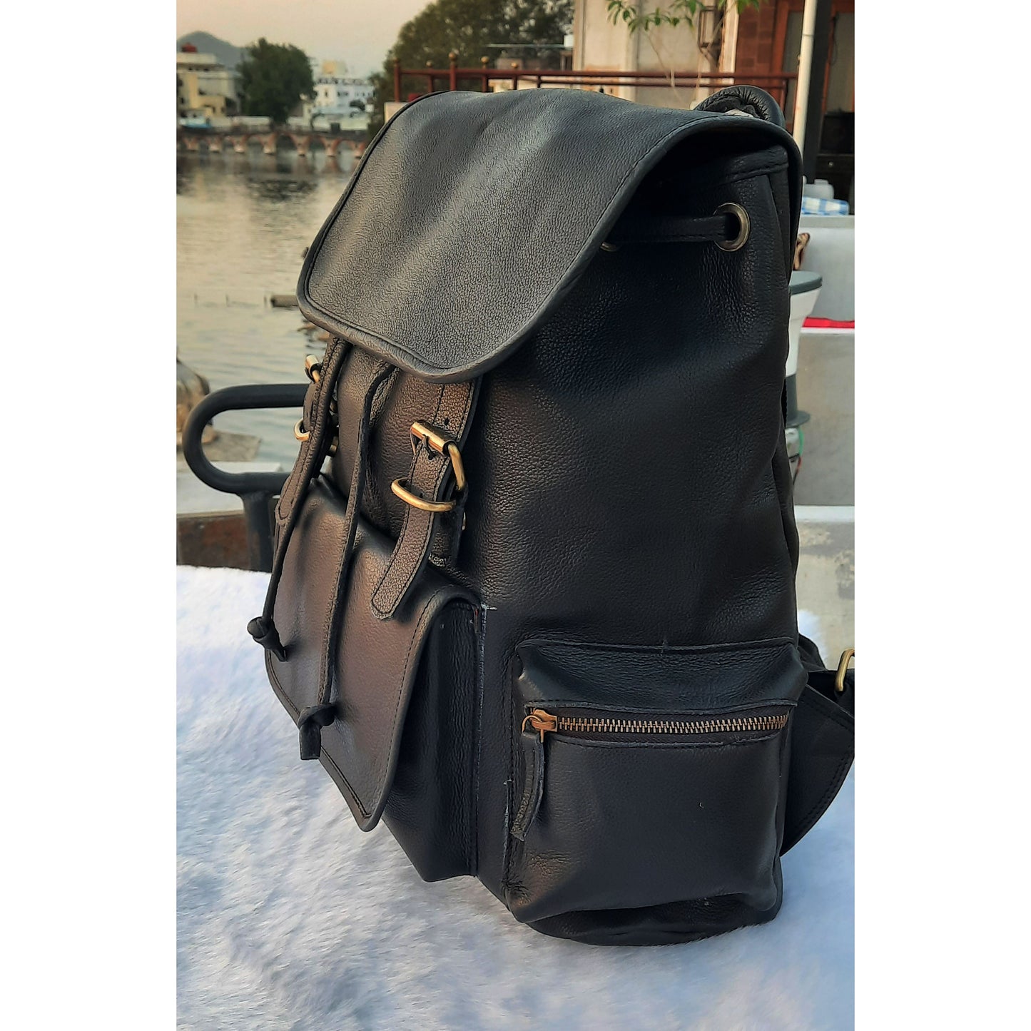 Leather Backpack – Handmade 15.5 Inch Unisex Backpack.