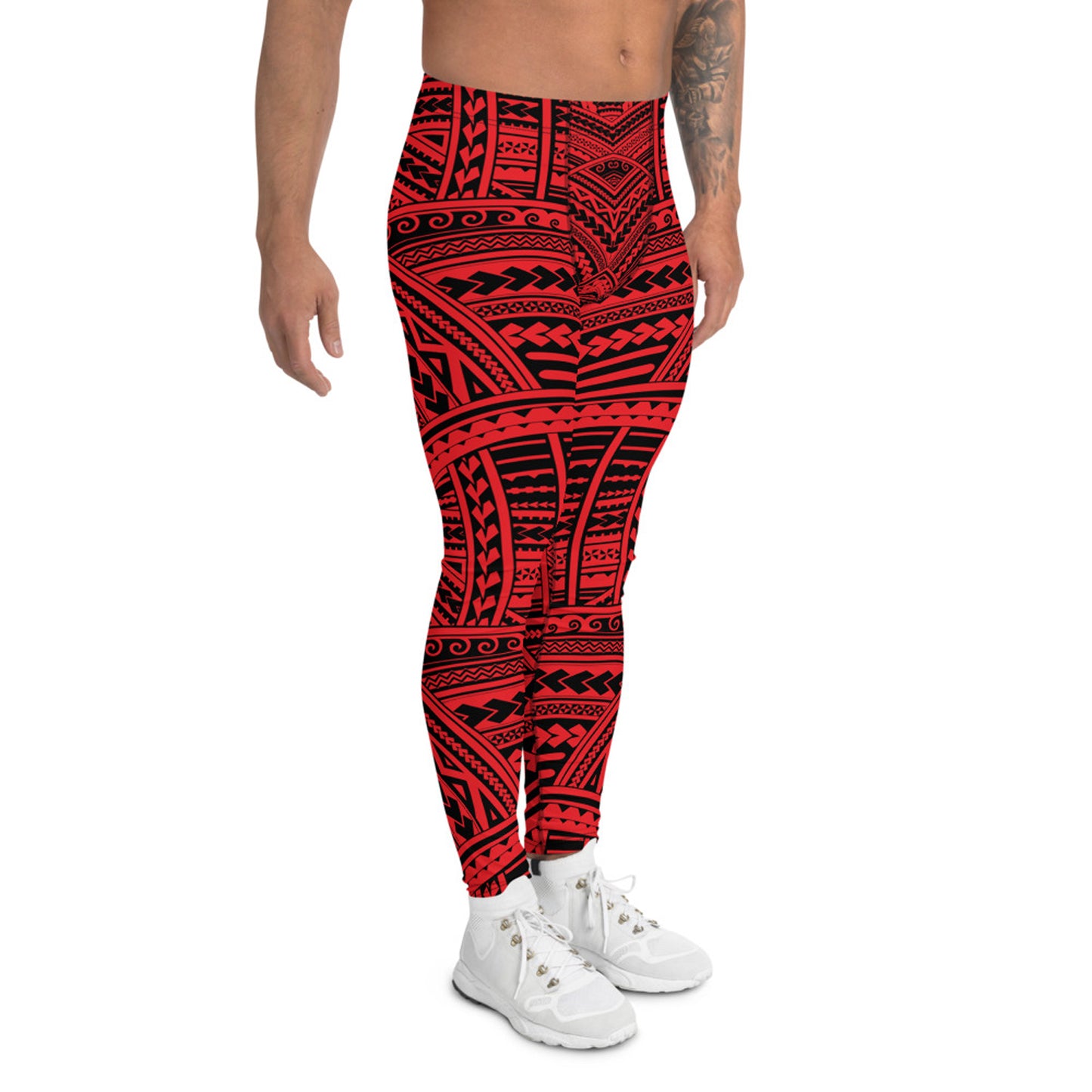 Red Maori Tattoo Leggings for Men