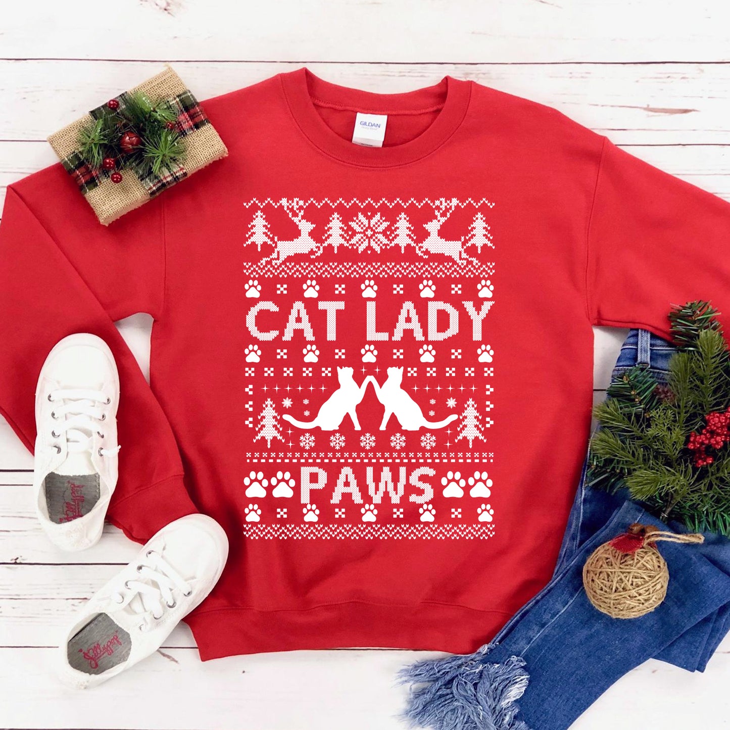 Cat lady Christmas Sweatshirt