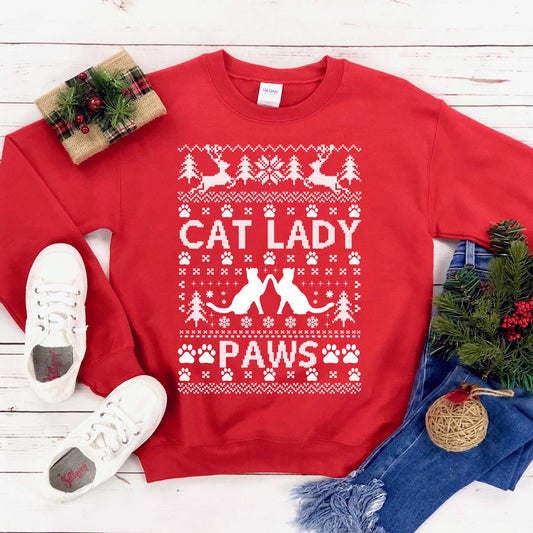 Cat lady Christmas Sweatshirt