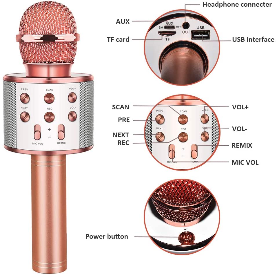 Wireless Karaoke Microphone Bluetooth Speaker