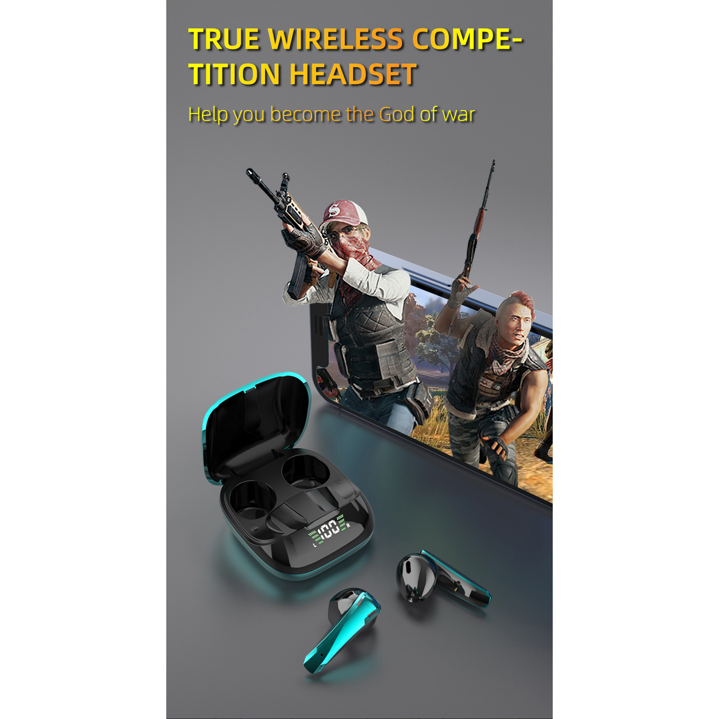 Wireless TWS Gaming Bluetooth 5.0 Earphones With Microphone