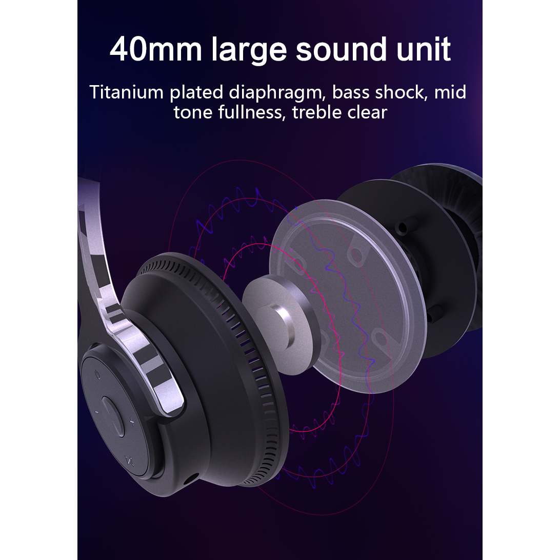 Colorful LED Lights Bluetooth Headphone Bass Wireless Earphones