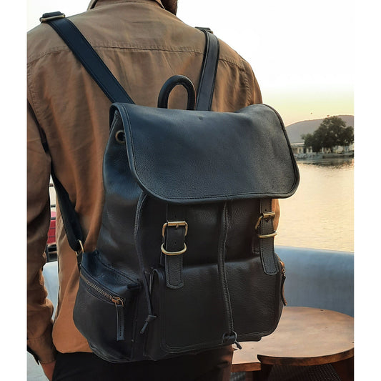 Leather Backpack – Handmade 15.5 Inch Unisex Backpack.