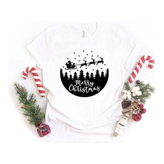 Vrolijk kersttafereel met kerstman-shirt 