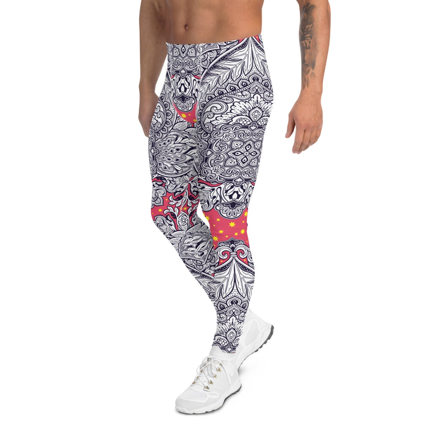 Ornamental Floral Leggings for Men