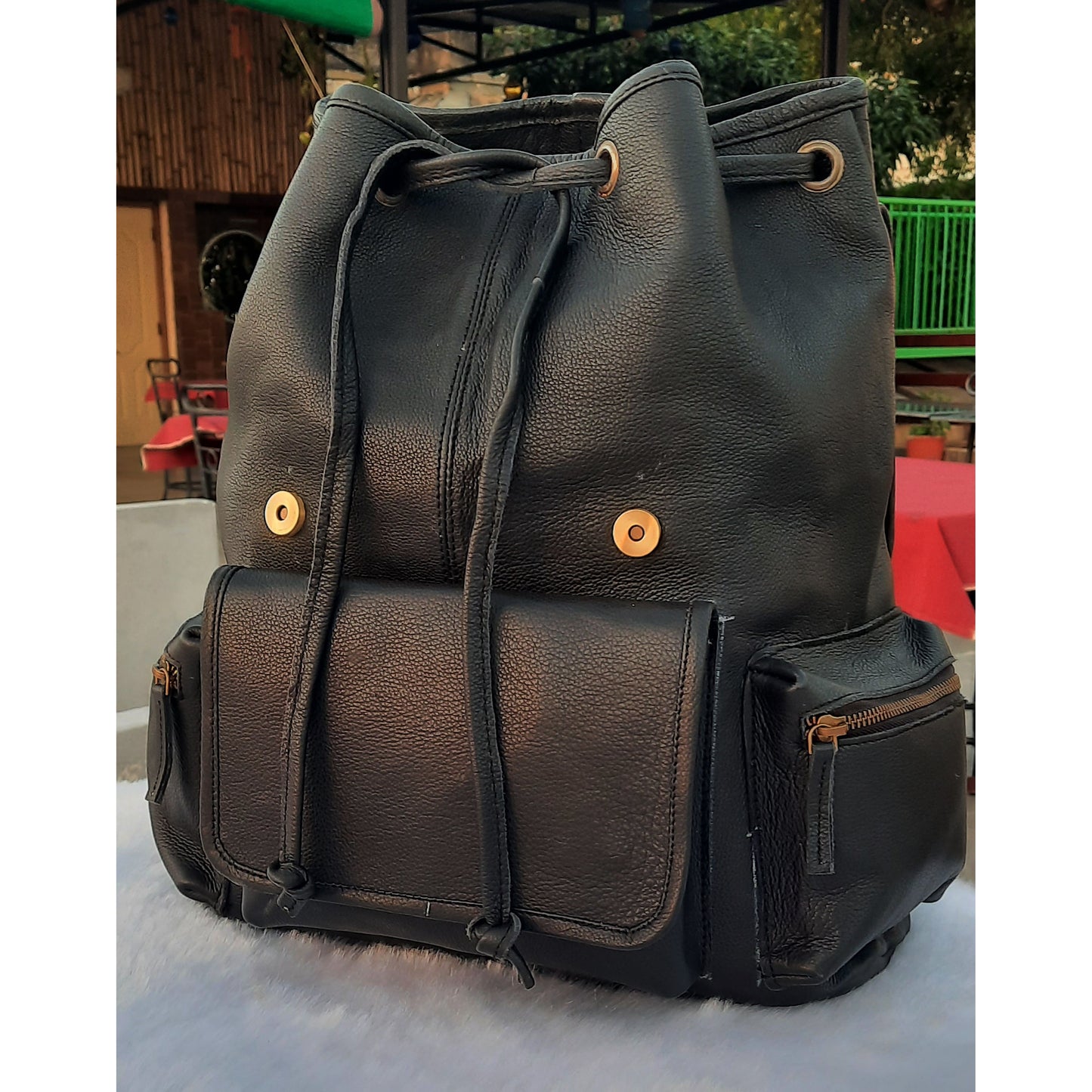 Leather Backpack – Handmade 15.5 Inch Unisex Backpack.