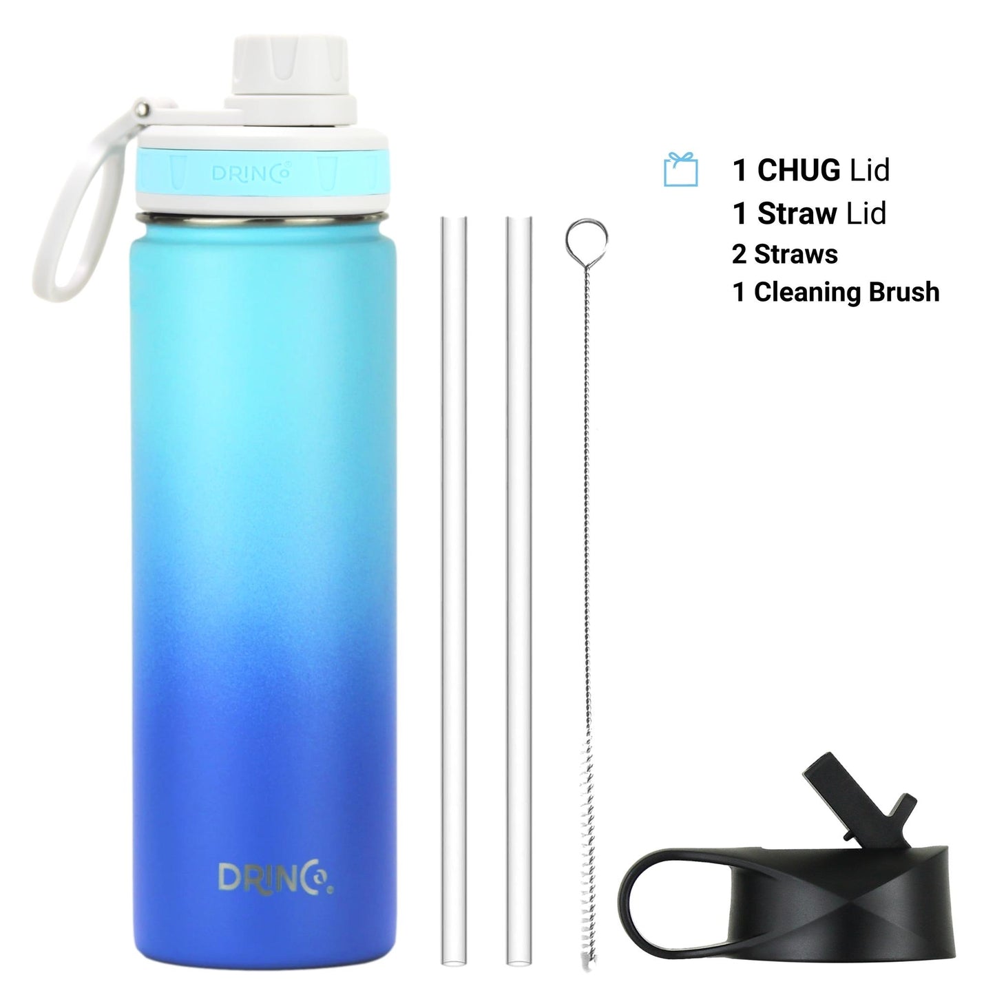 DRINCO® 22oz Stainless Steel Sport Water Bottle - Morning Sky Blue