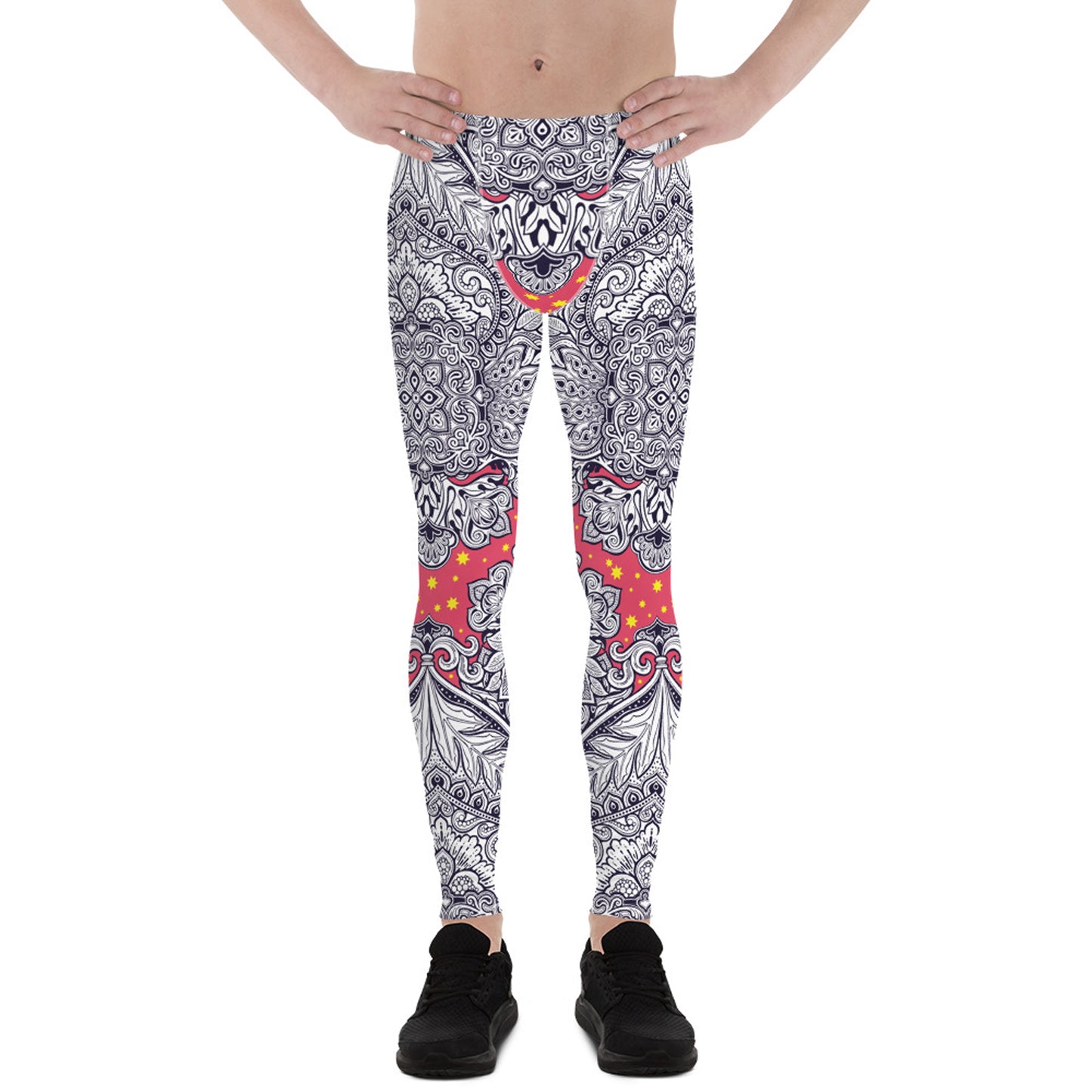 Ornamental Floral Leggings for Men