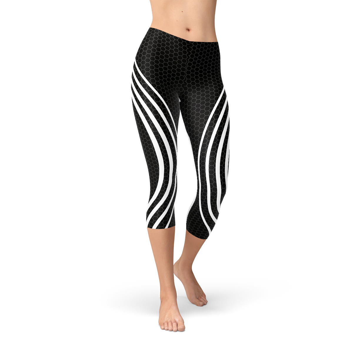 Womens Black Venom Capri Leggings