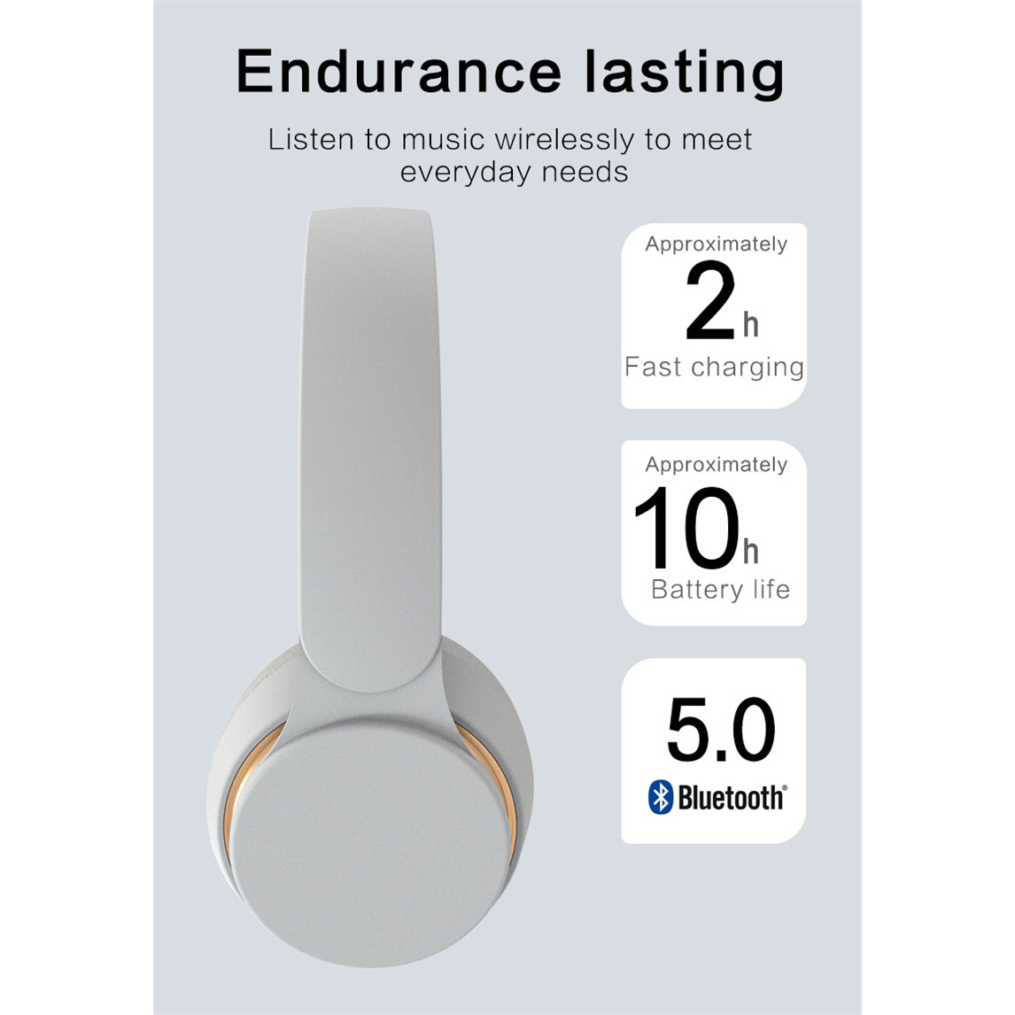 Ultra Long Battery Life Bluetooth 5.0 Wireless Stereo Headphones