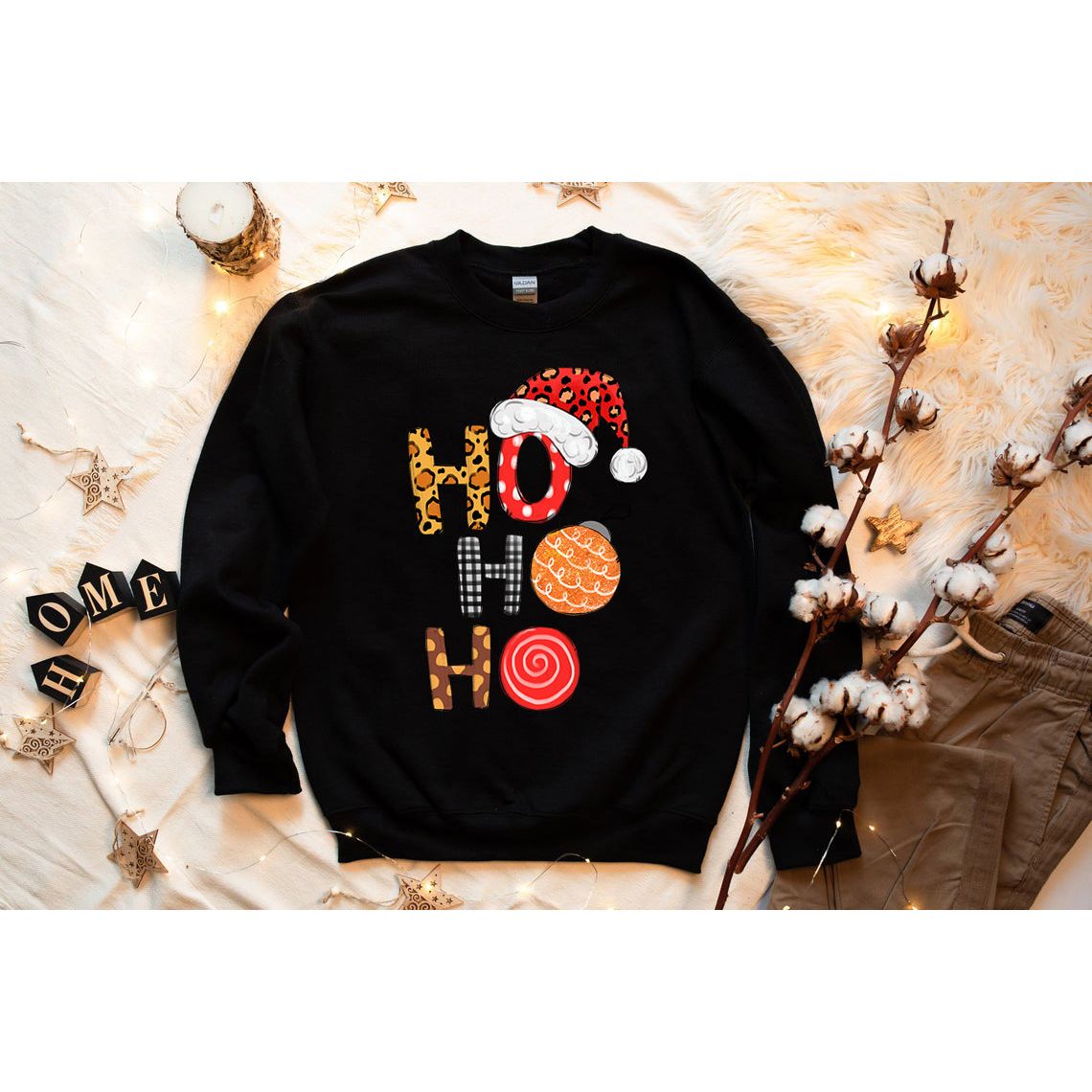 HO HO HO Kerstman Kerstmuts Sweatshirt