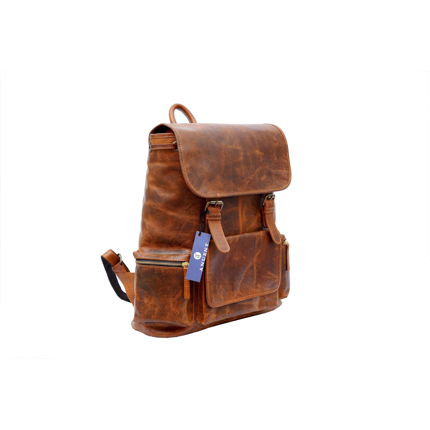 Buffalo Leather Backpack - Handmade 15.5 Inch Unisex Backpack.