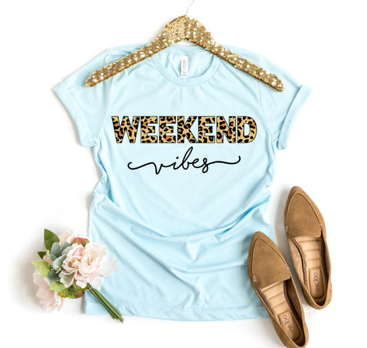 T-Shirt mit „Weekend Vibes“-Print