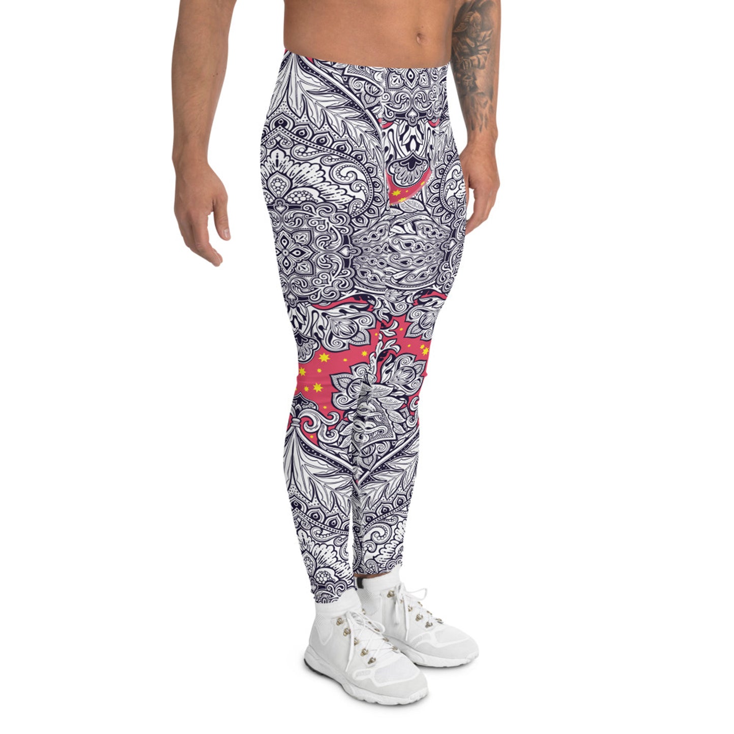 Ornamental Floral Leggings for Men