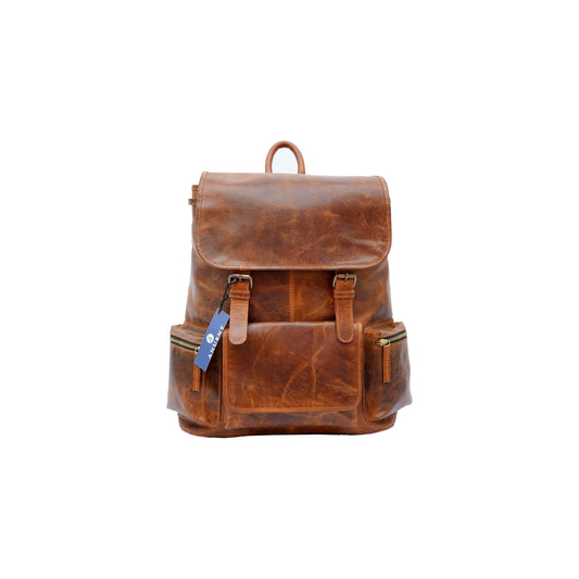 Buffalo Leather Backpack - Handmade 15.5 Inch Unisex Backpack.