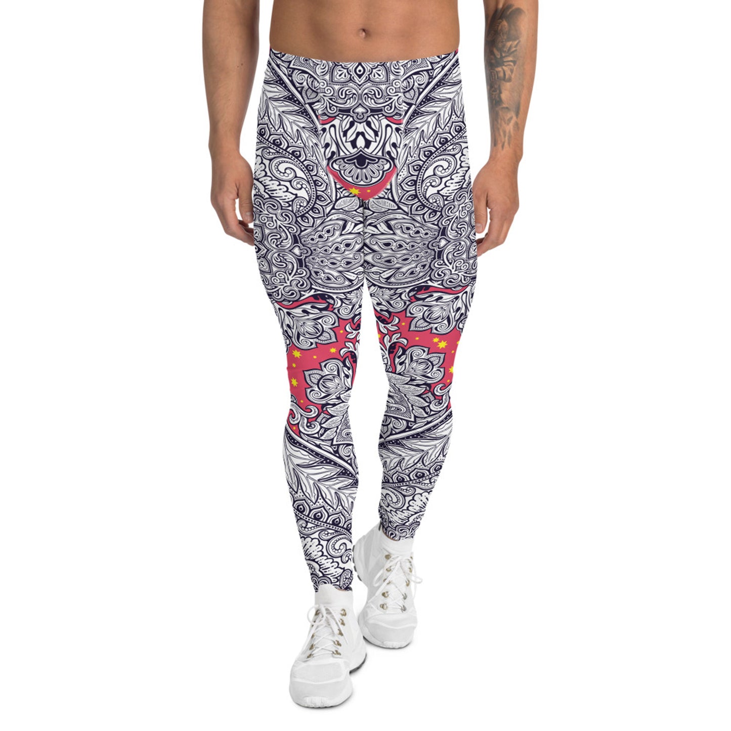 Ornamental Floral Leggings for Men