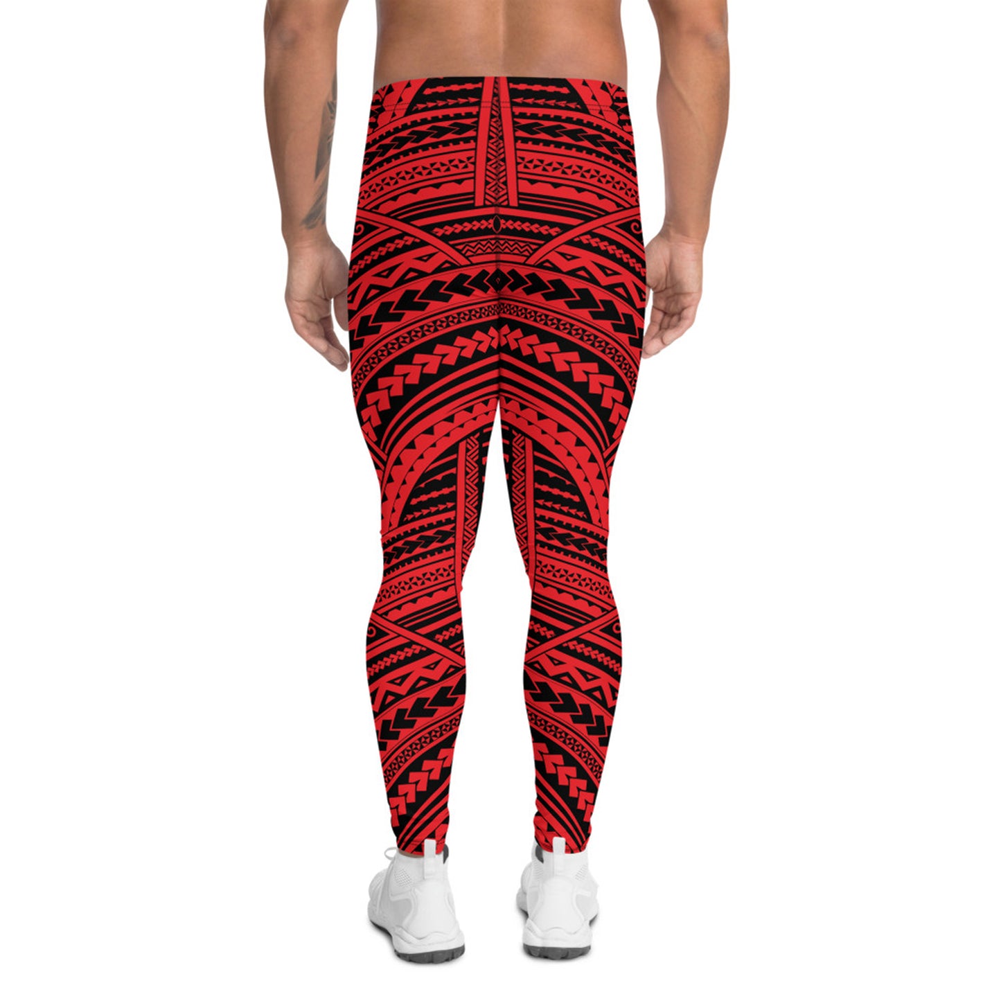 Red Maori Tattoo Leggings for Men