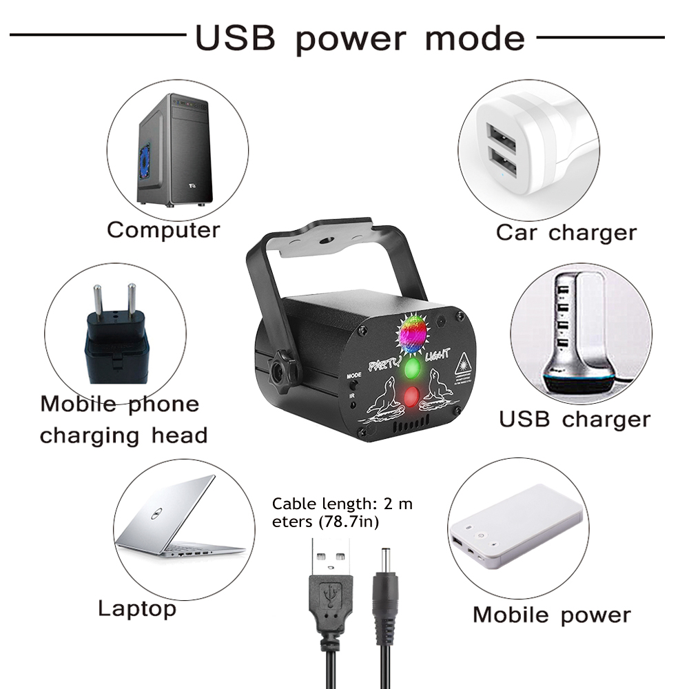 Mini RGB-discolicht LED-laserpodiumprojector