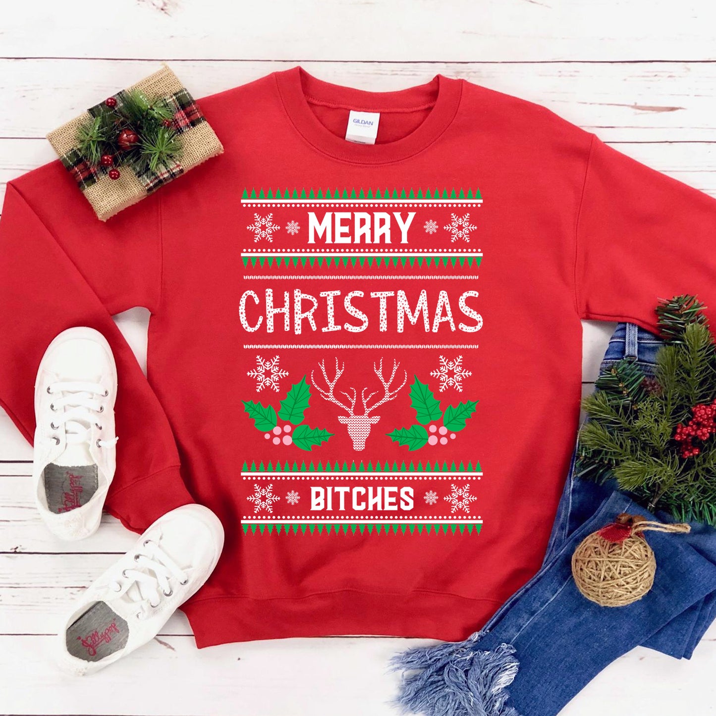 Vrolijk kerstfeest teven Sweatshirt