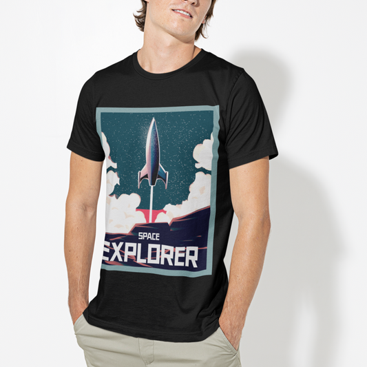 Weltraumrakete-T-Shirt für Herren