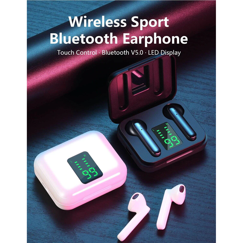 Sports Headsets Touch Control TWS Bluetooth 5.0 Earphones