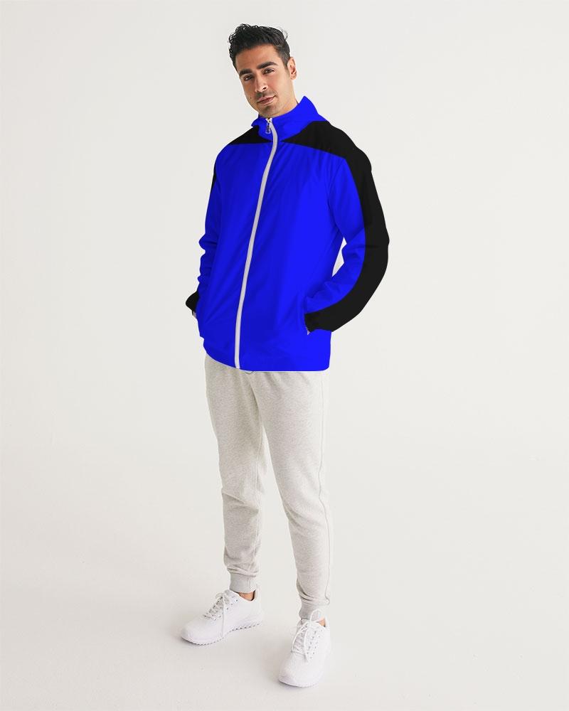 Mens Hooded Windbreaker - Royal Blue Water Resistant Jacket