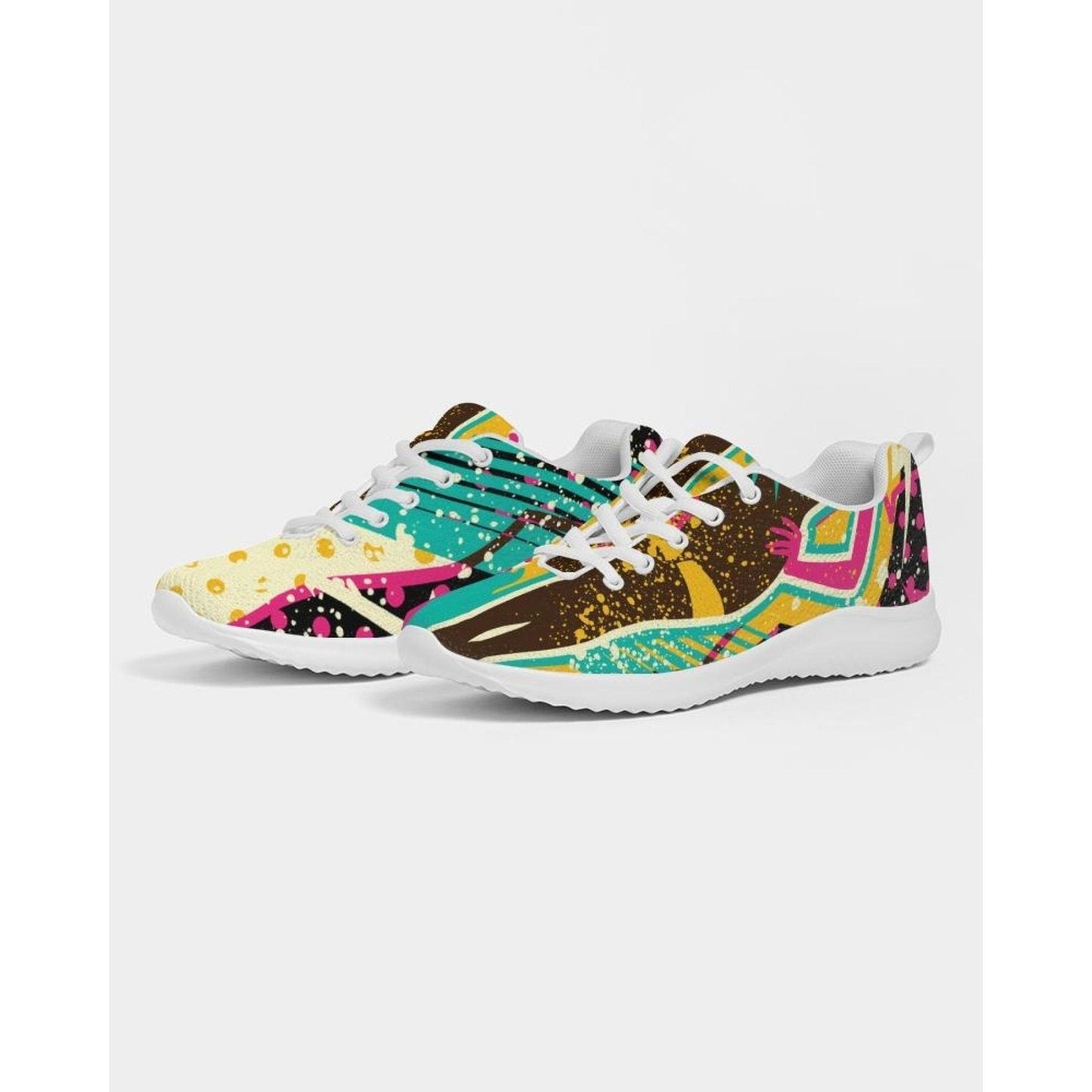 Womens Sneakers - Canvas Running Shoes, Multicolor Pop Print