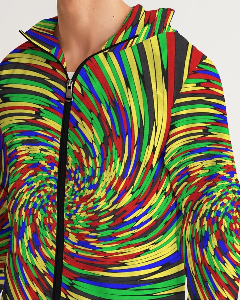 Mens Hooded Windbreaker - Multicolor Water Resistant Jacket - Jl0i0x