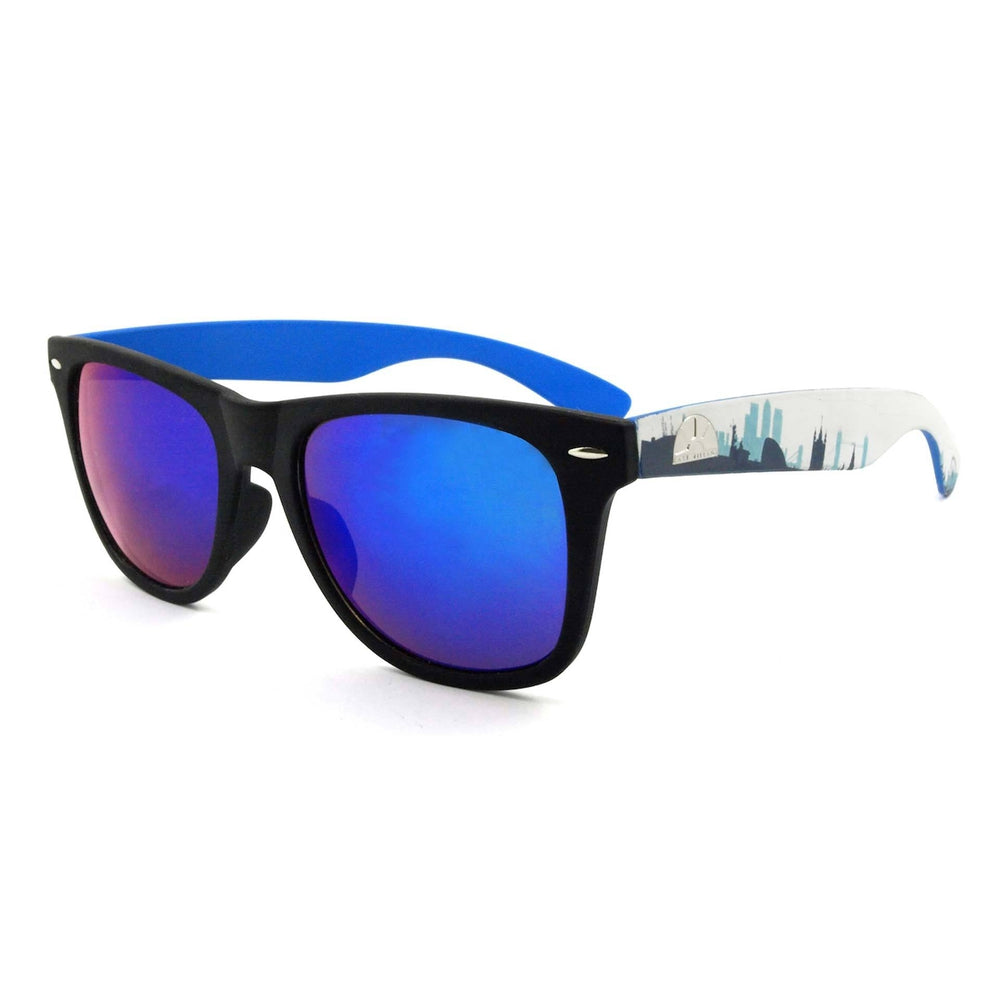 East Village Classic 'Sandler' Retro Sunglasses in Black/blue/skyline - Sportkyu