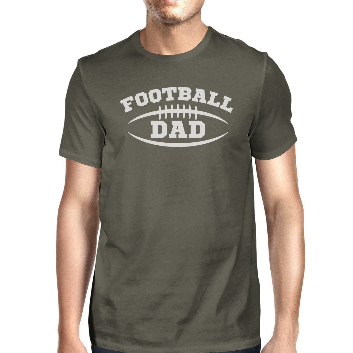 Football Dad Mens Dark Gray Cotton Graphic T-Shirt