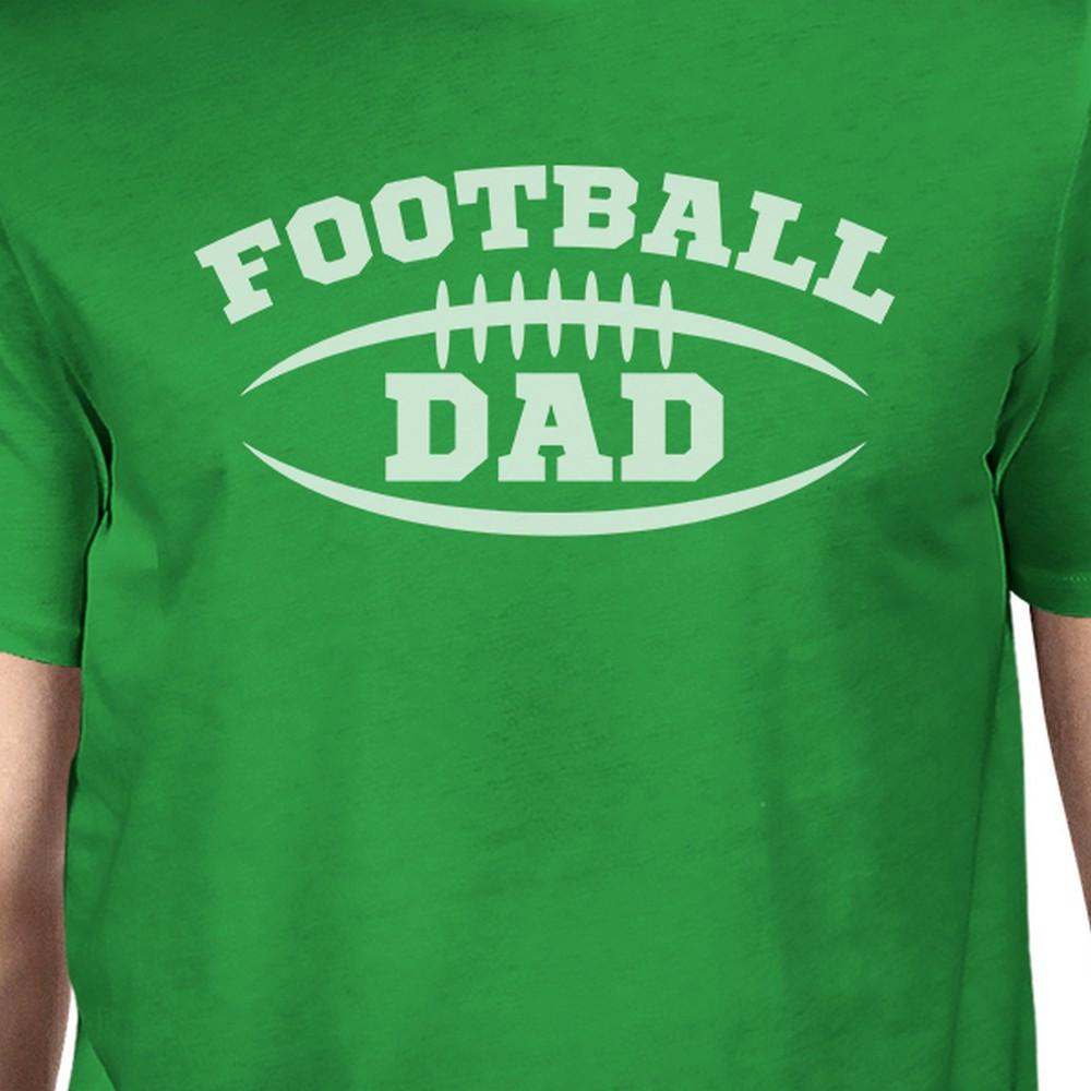 Football Dad Men's Green Funny Design Tee Birthday