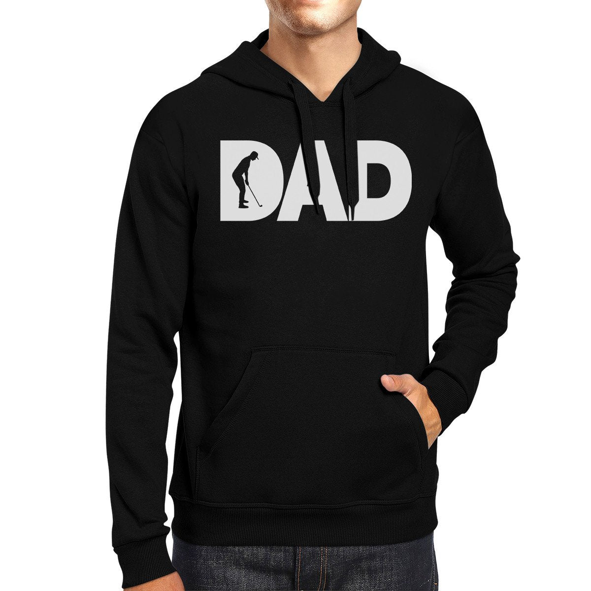 Dad Golf Unisex Black Hoodie Funny Design Graphic