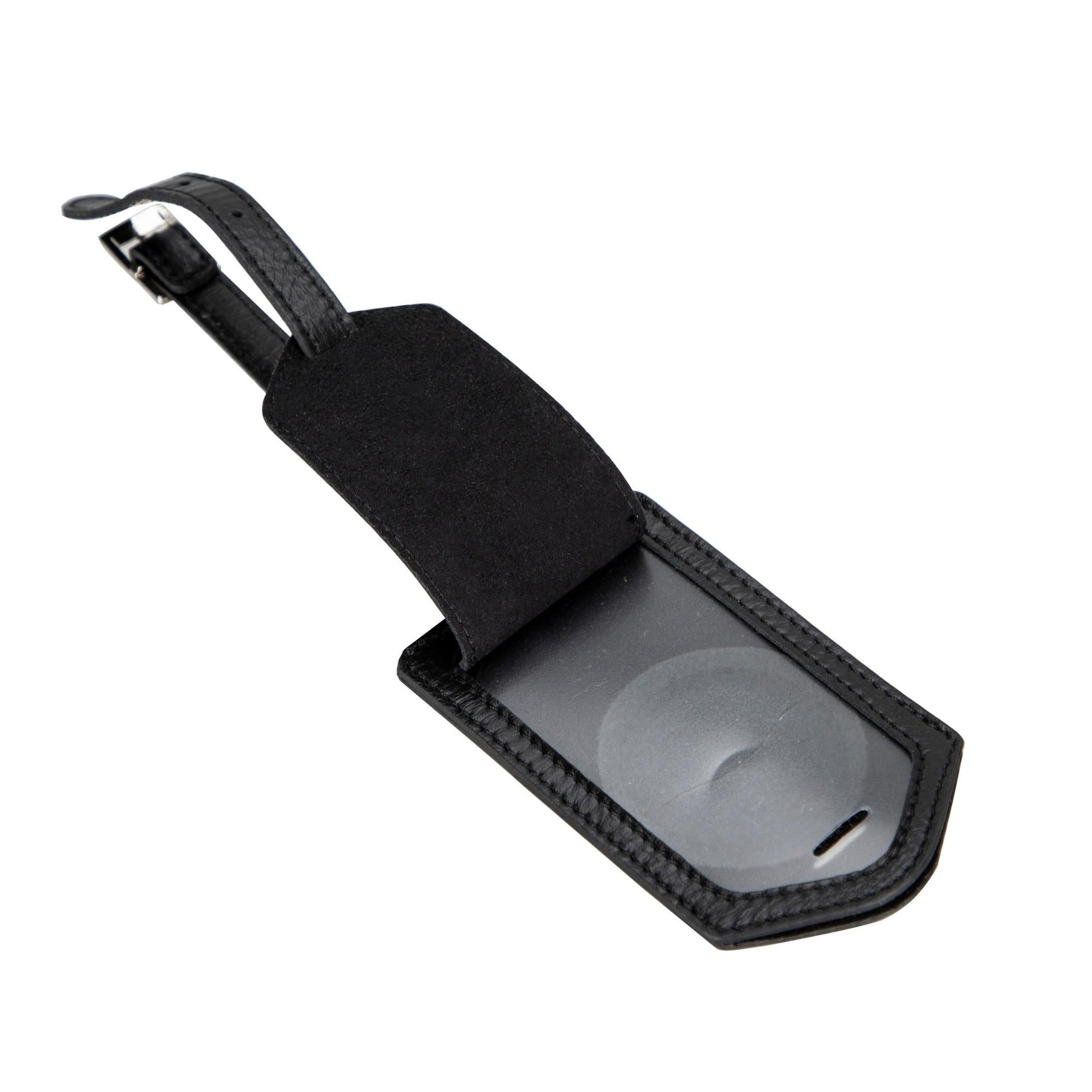 Estes Genuine Leather Luggage Tag with AirTag Slot - Sportkyu