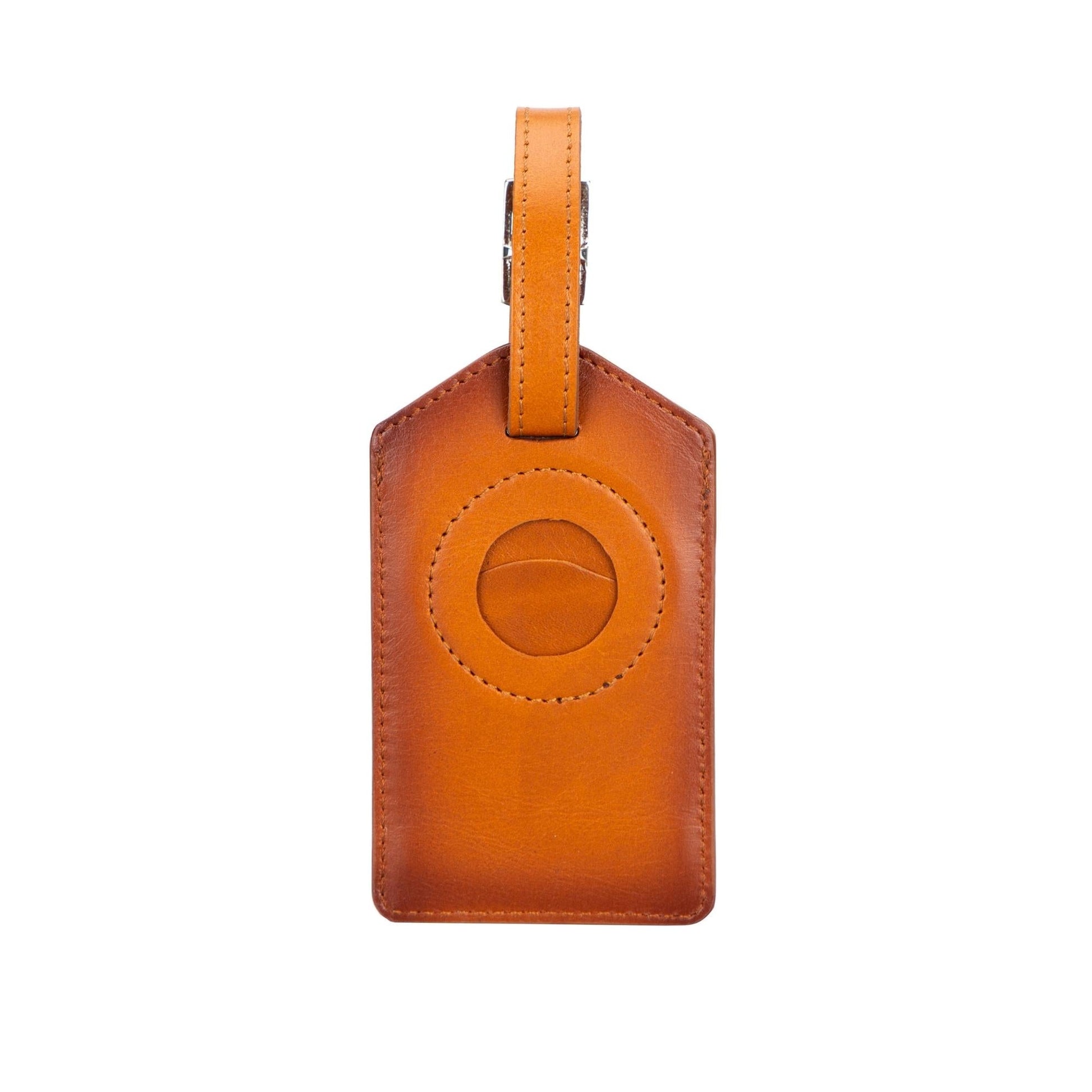 Estes Genuine Leather Luggage Tag with AirTag Slot - Sportkyu