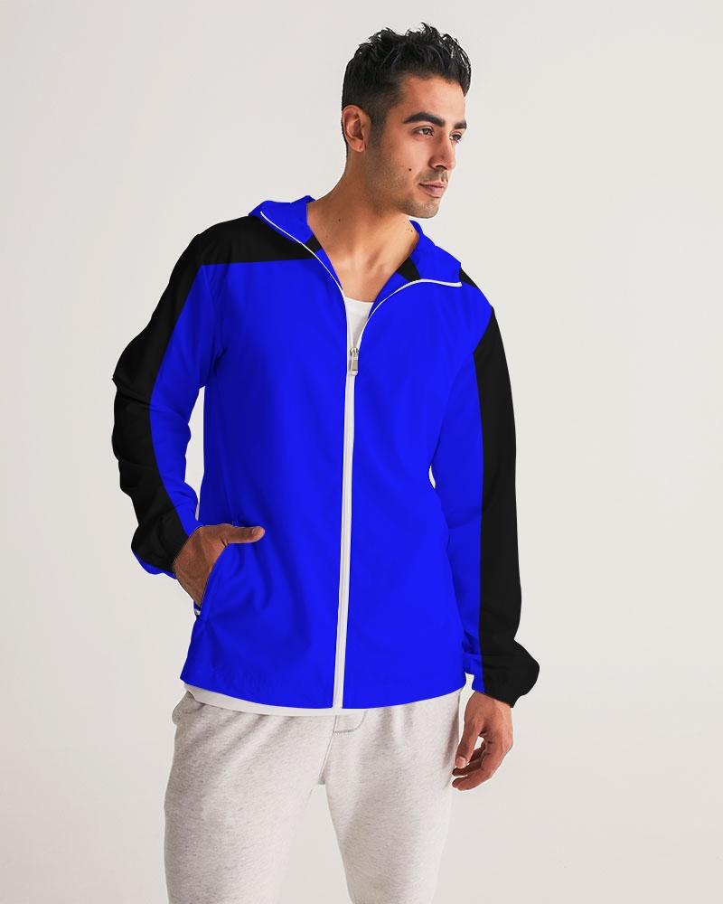 Mens Hooded Windbreaker - Royal Blue Water Resistant Jacket